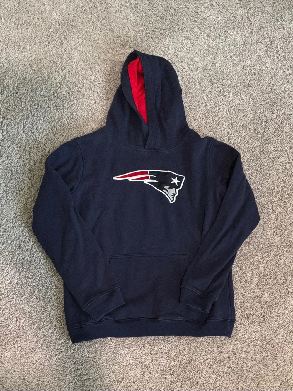 NFL Patriots Pullover Hoodie with Red Lining